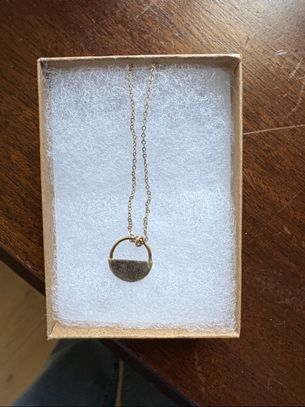 Dainty Minimal silver and Gold Half-Moon Pendant Necklace - Women's Jewelry
